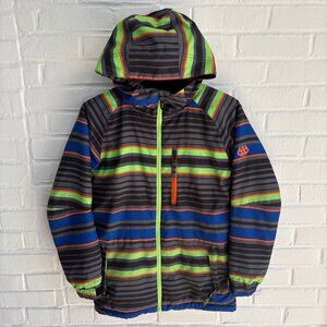 686 Jinx Snowboard Jacket Olive Geo Camo L6W505-CBLT Youth Boys Large